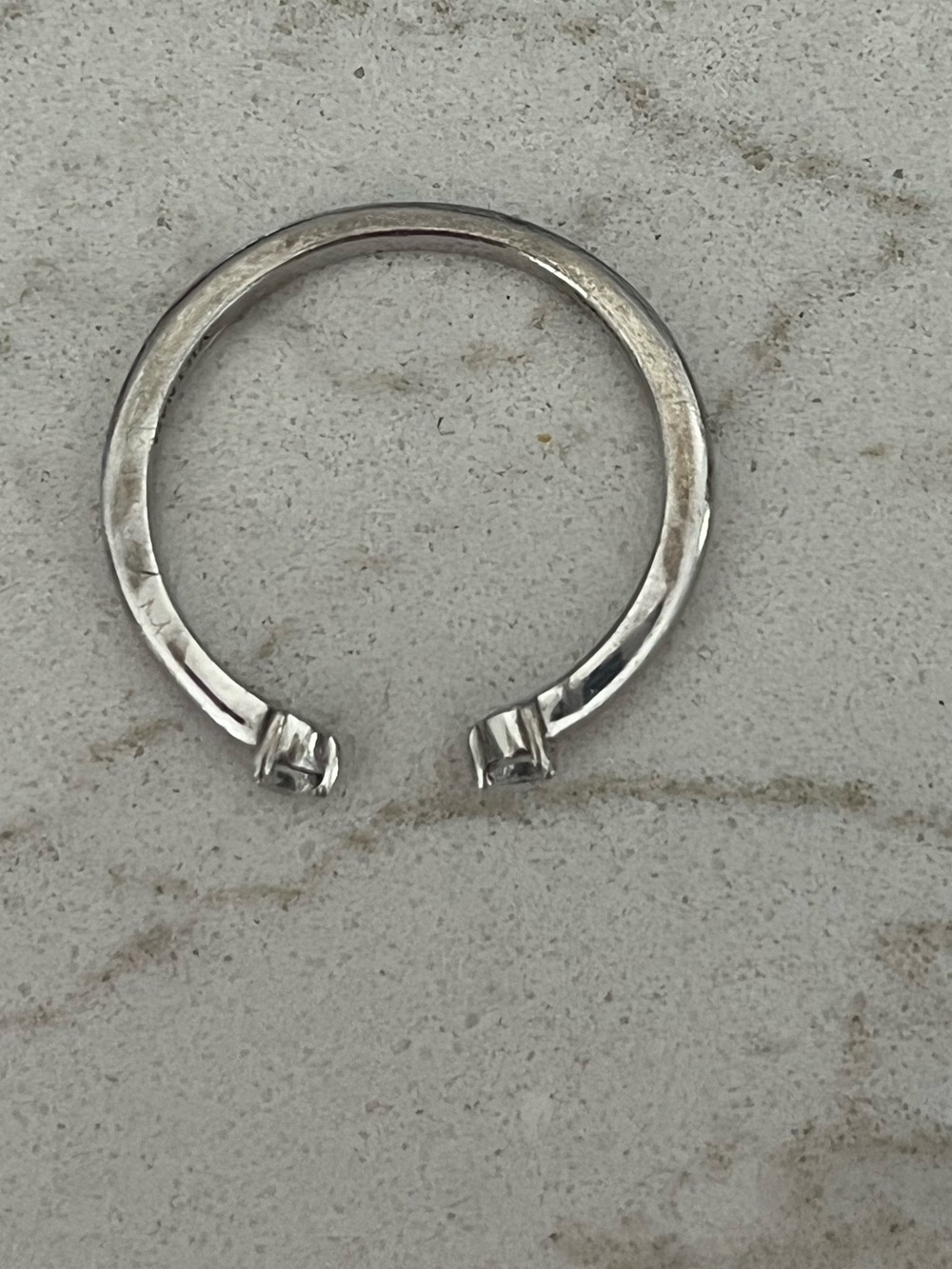Sterling Silver Cubic Zarconia Open Ring - Picture 7 of 9